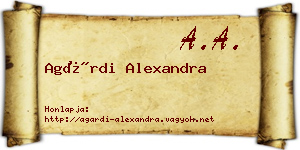 Agárdi Alexandra névjegykártya