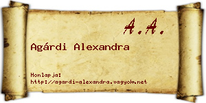 Agárdi Alexandra névjegykártya