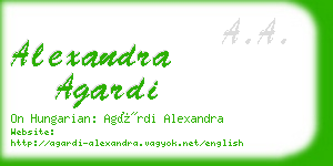 alexandra agardi business card